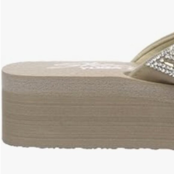 NEW Skechers Womens Vinyasa Lotus Princess Flip-Flop beige taupe sz 6 - Picture 3 of 4